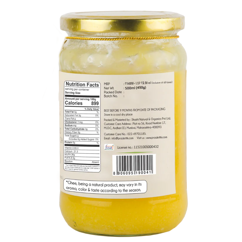 Desi Gir Cows A2 Ghee - Natural