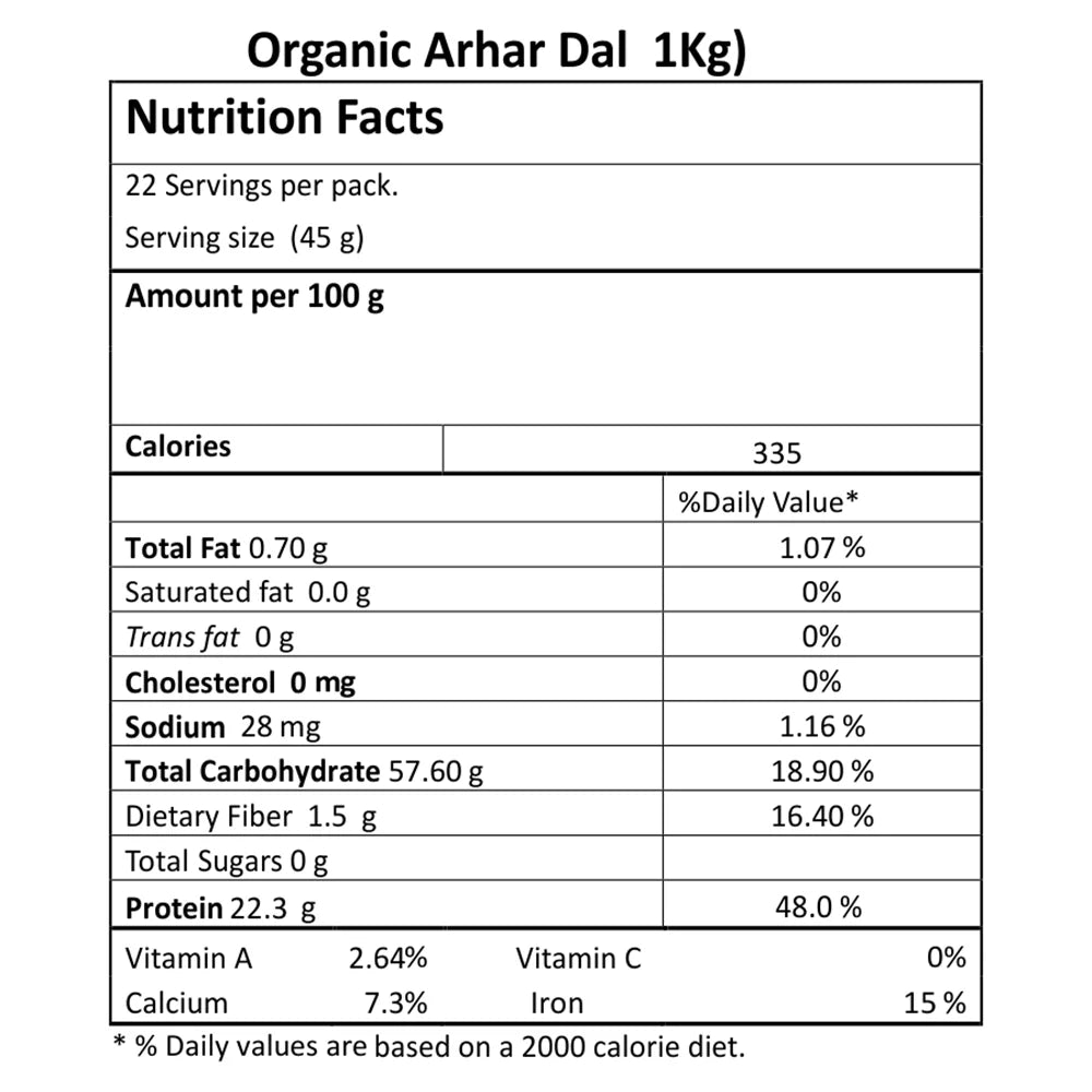 Organic Arhar (Tur) Dal