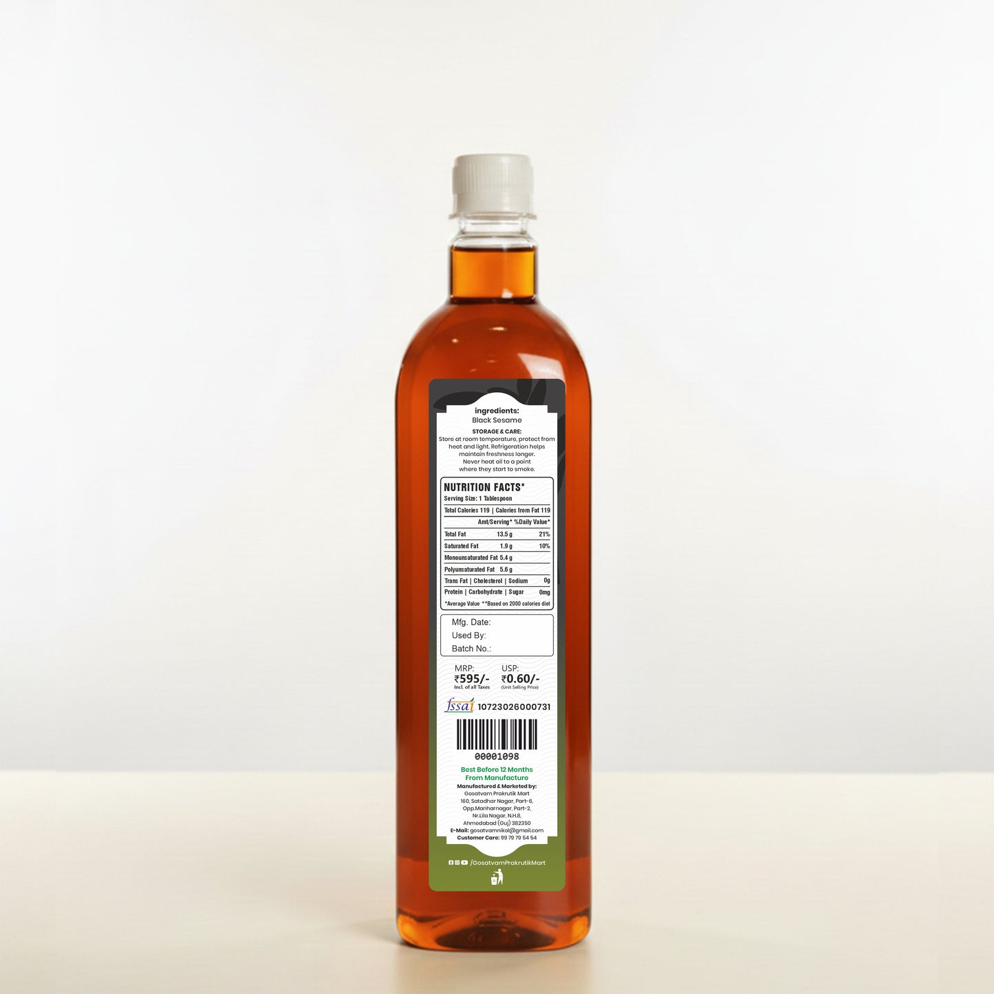 Black Sesame Oil 1 Liter