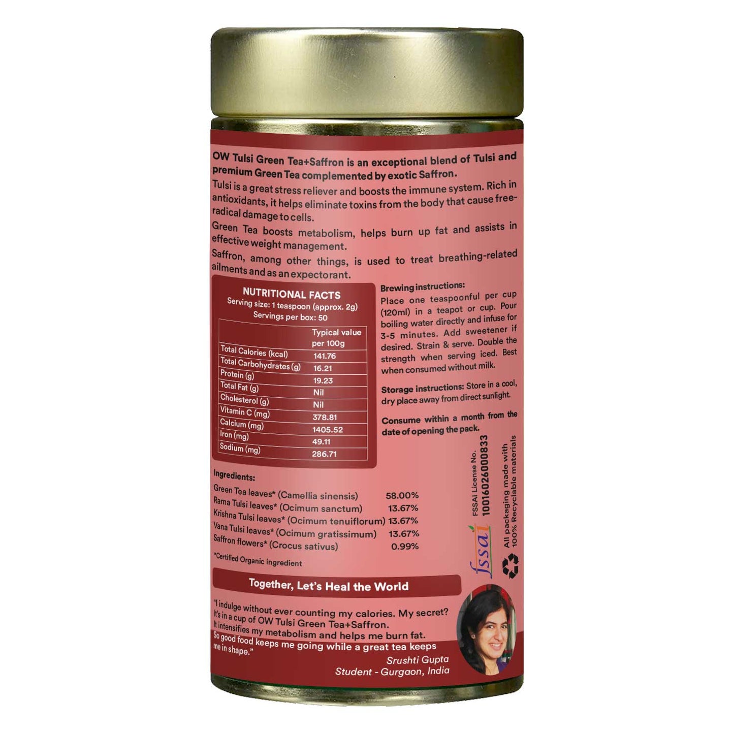 Tulsi Green Tea + Saffron