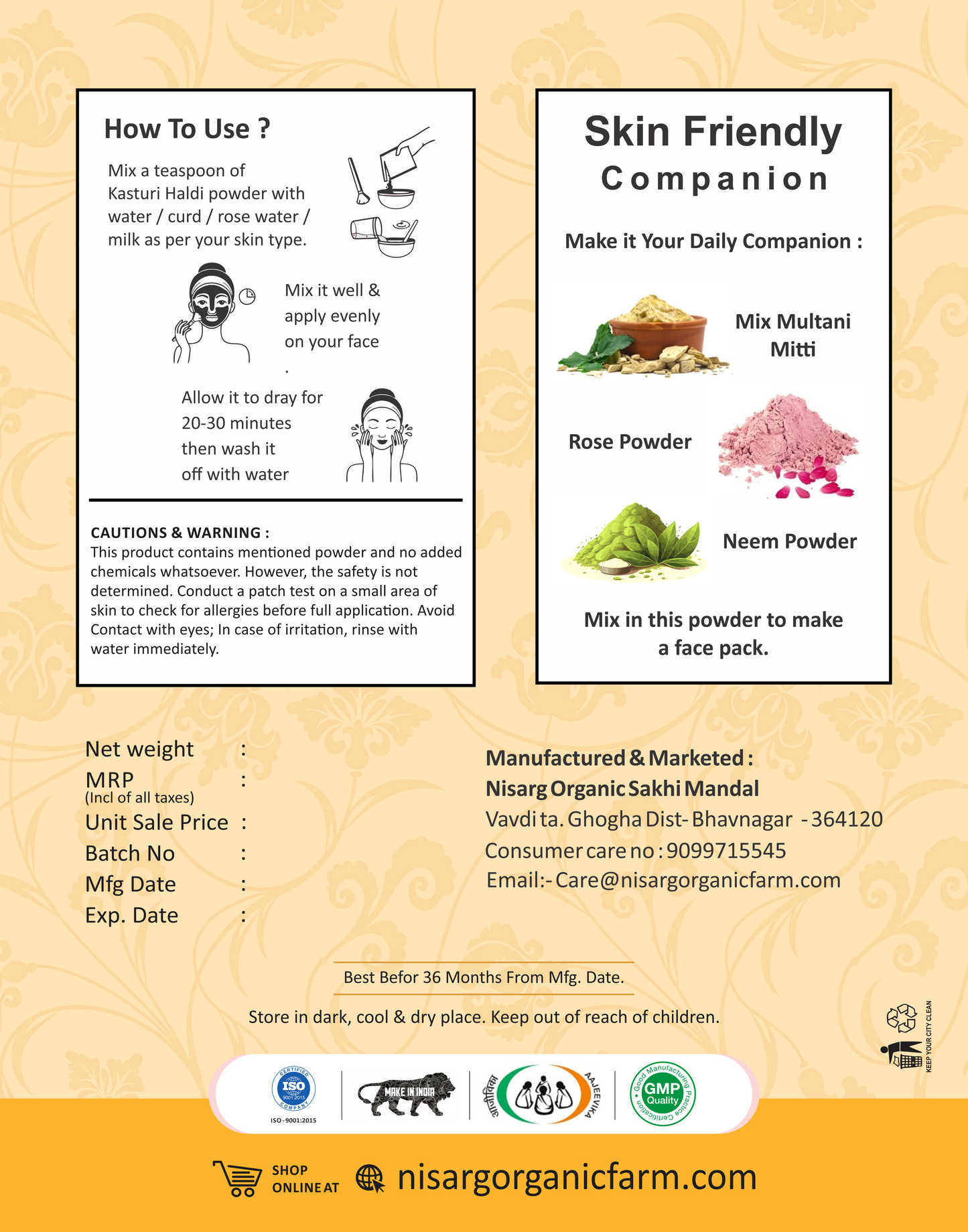 Organic Kasturi Haldi Powder