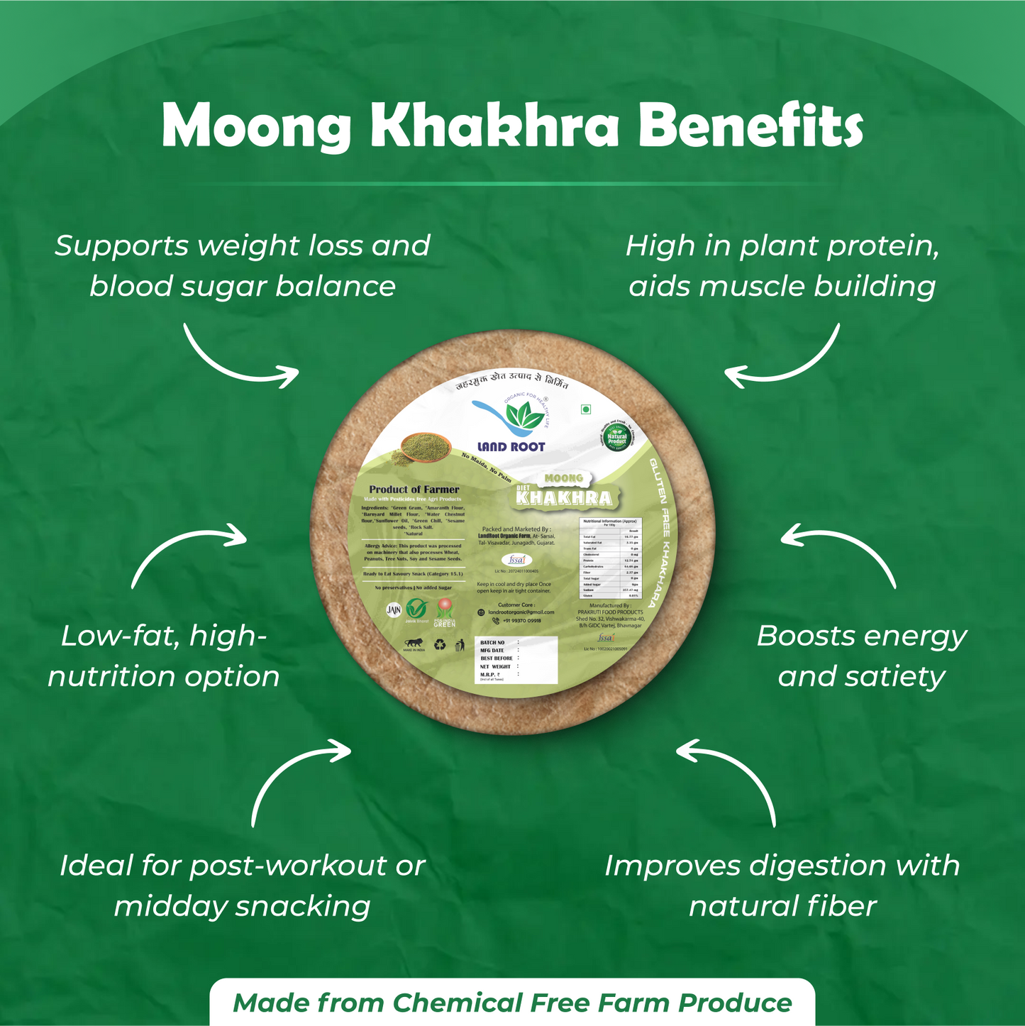 Organic Gluten Free MOONG Khakhra