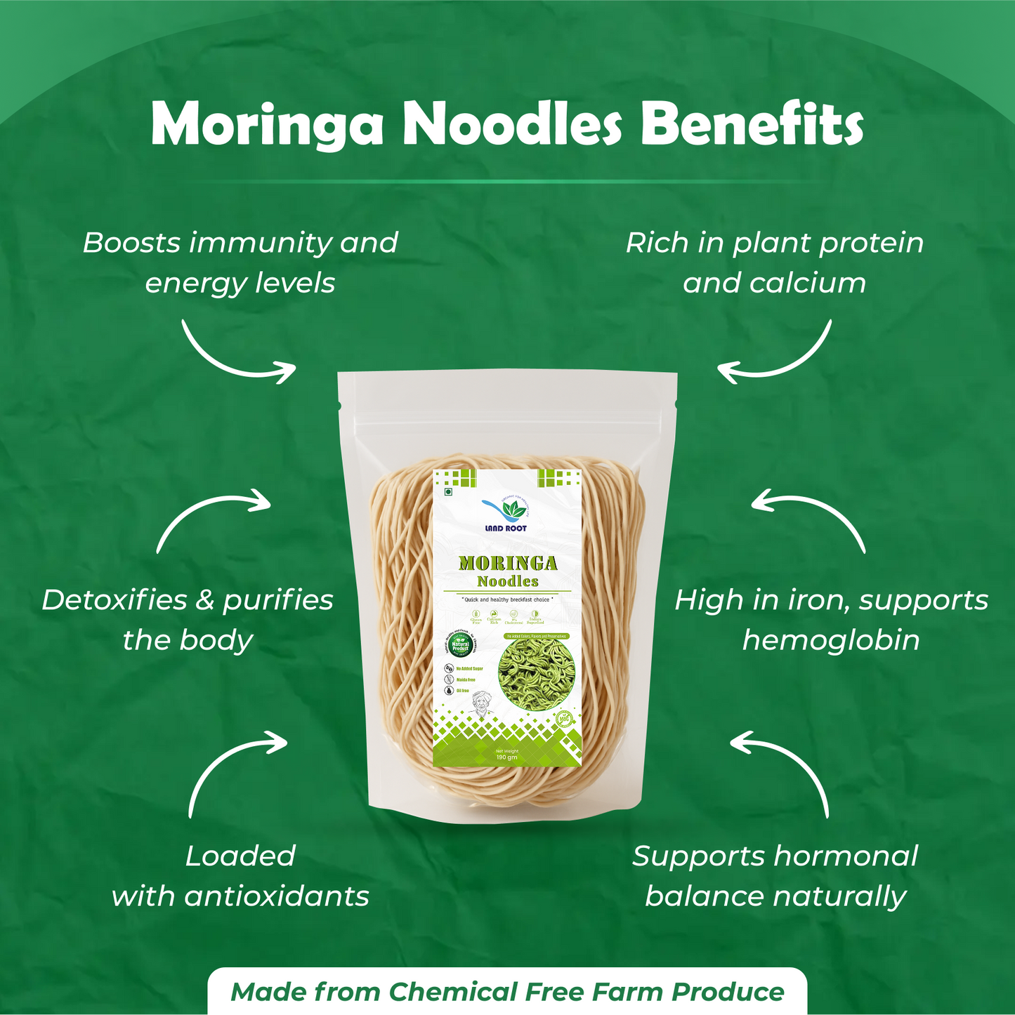 LandRoot Organic Moringa Noodles