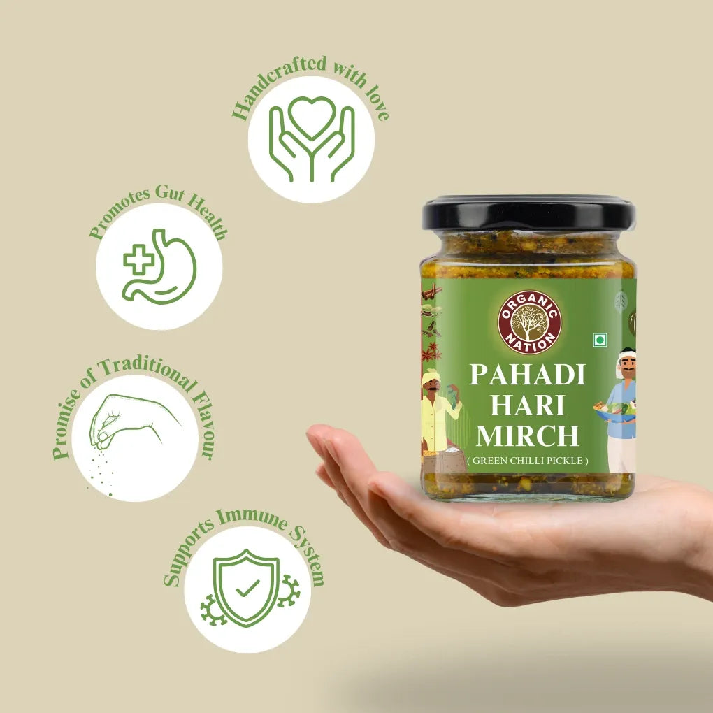Organic PAHADI HARI MIRCH (Green Chilli Pickle)