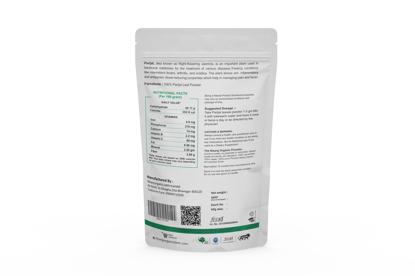 Parijat leaf powder