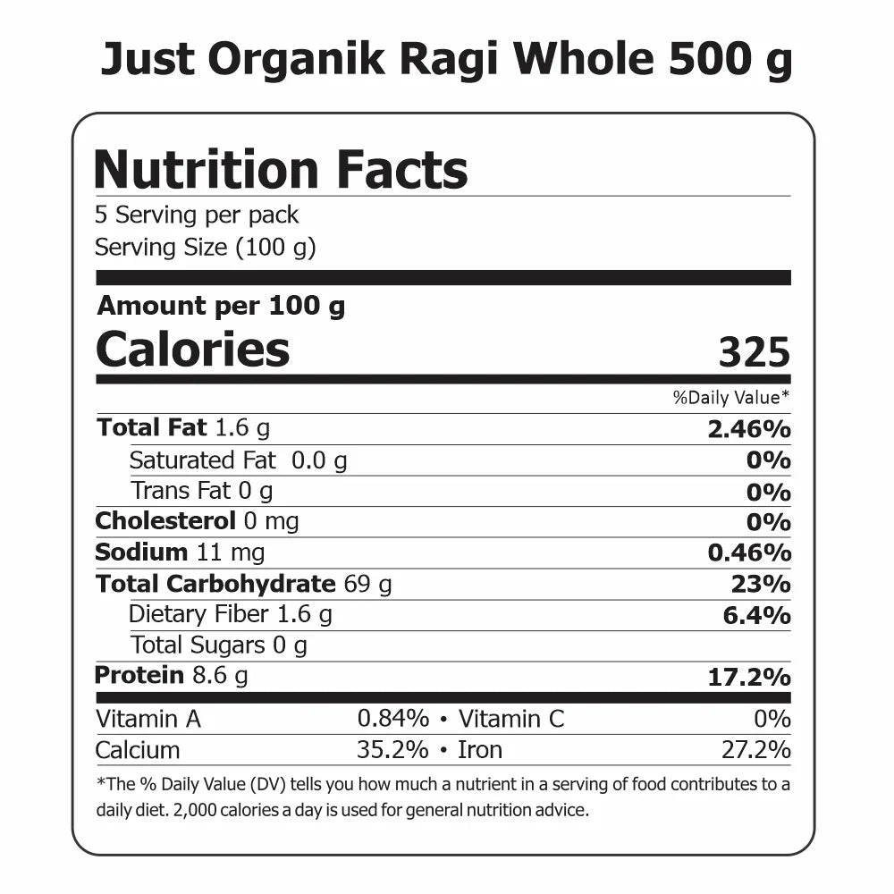 Organic Ragi Whole (Nachni/Mandua/Finger Millet)