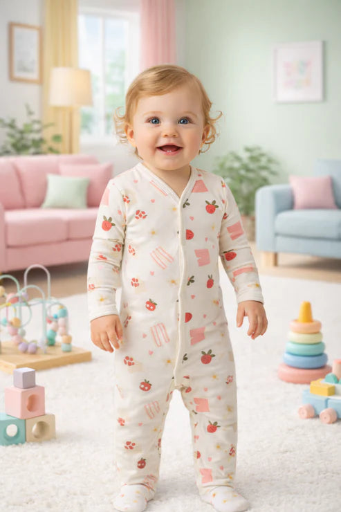 Ultra-Soft Bamboo Cotton Full Sleeves Romper- All season wear