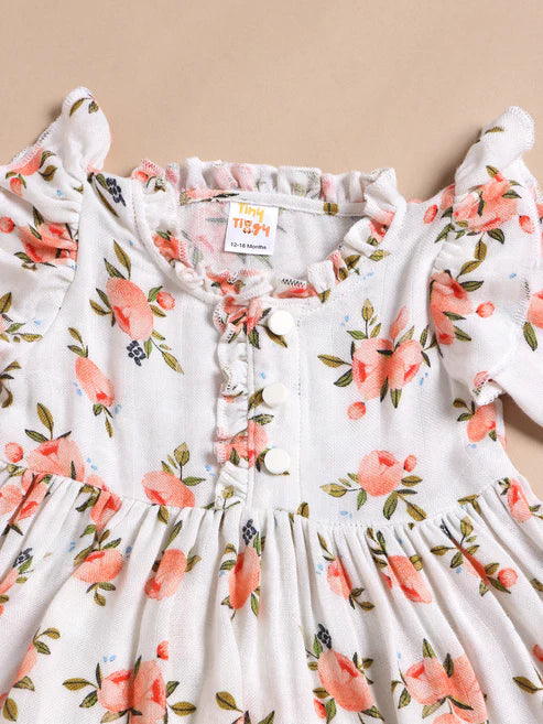 100% Bamboo Muslin Baby Frock with Matching Shorts | Ultra Soft & Breathable Outfit Set for Girls