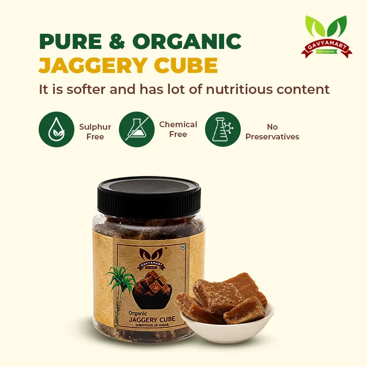 Gavyamart Organic Pure Chemical Free Gur Jaggery Cube