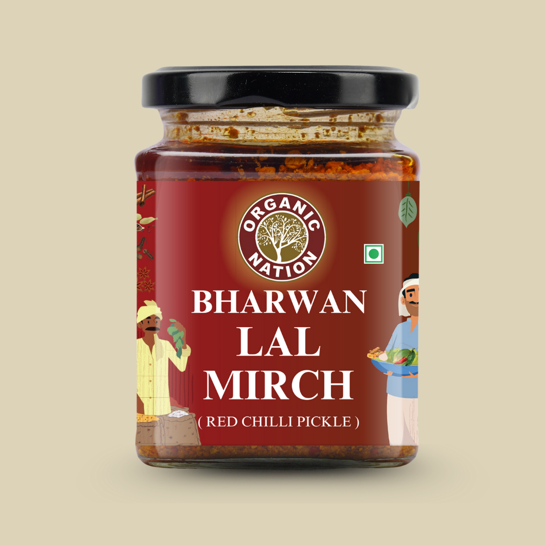 BHARWAN LAL MIRCH (Stuffed Red Chilli Pickle)