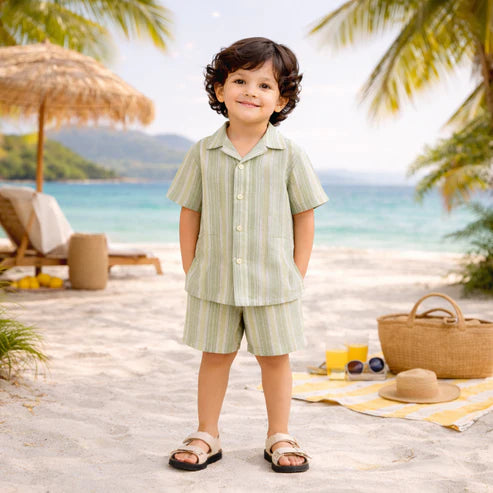 Modern Summer Cord Set for Boys – Soft & Breathable