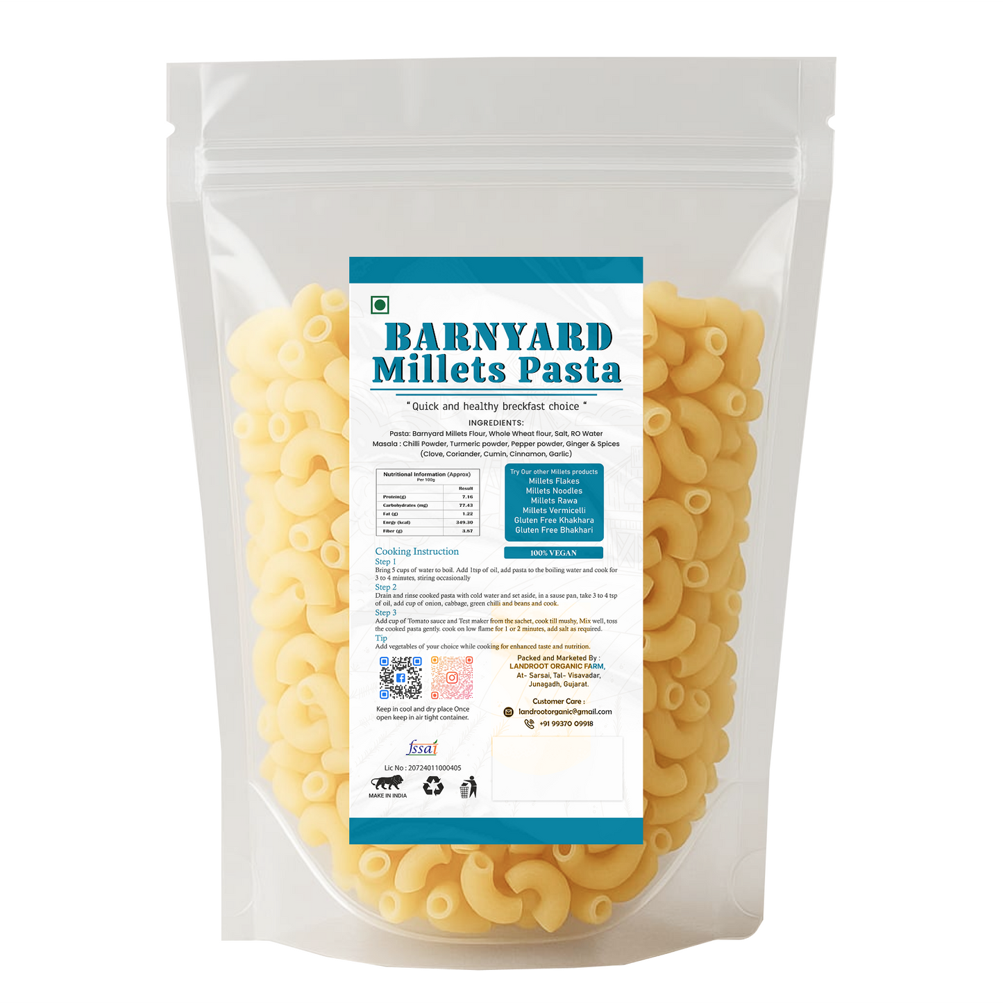 Banyard Millets Pasta