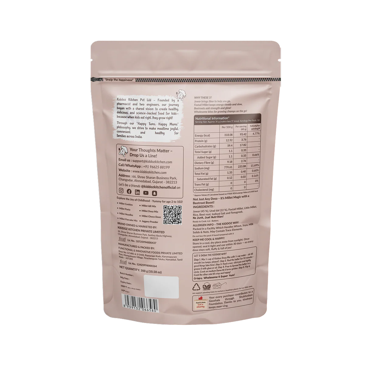Kiddoz Kitchen Multi Millet Beetroot Dosa Mix