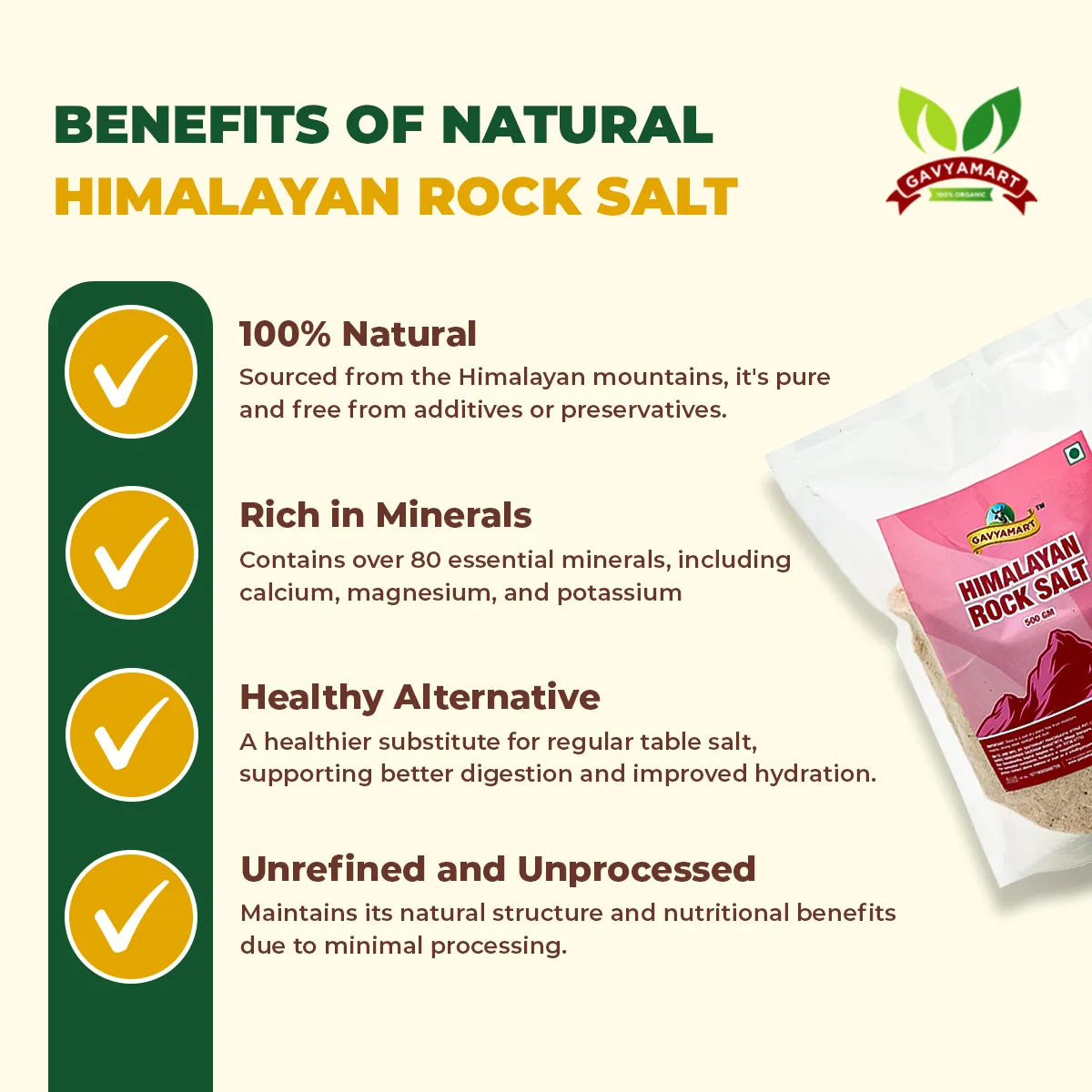 Gavyamart Natural Himalayan Rock Salt