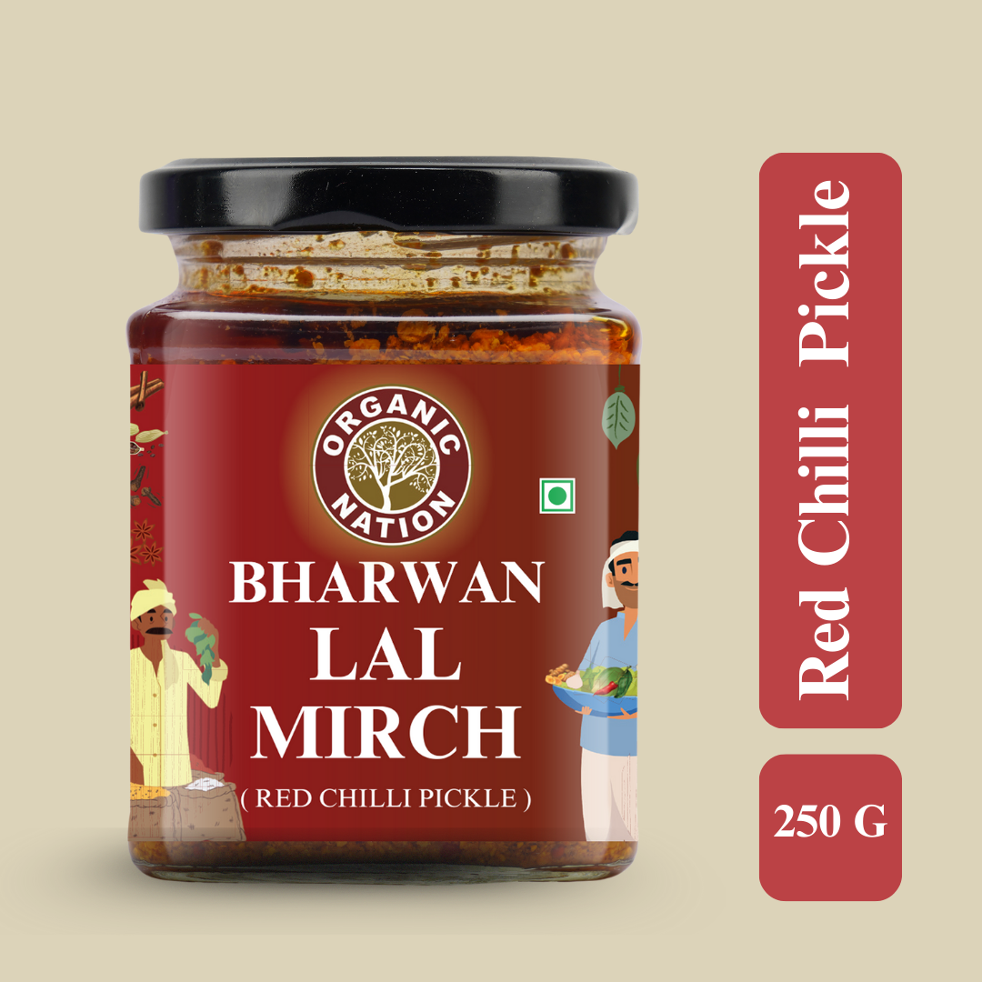 BHARWAN LAL MIRCH (Stuffed Red Chilli Pickle)