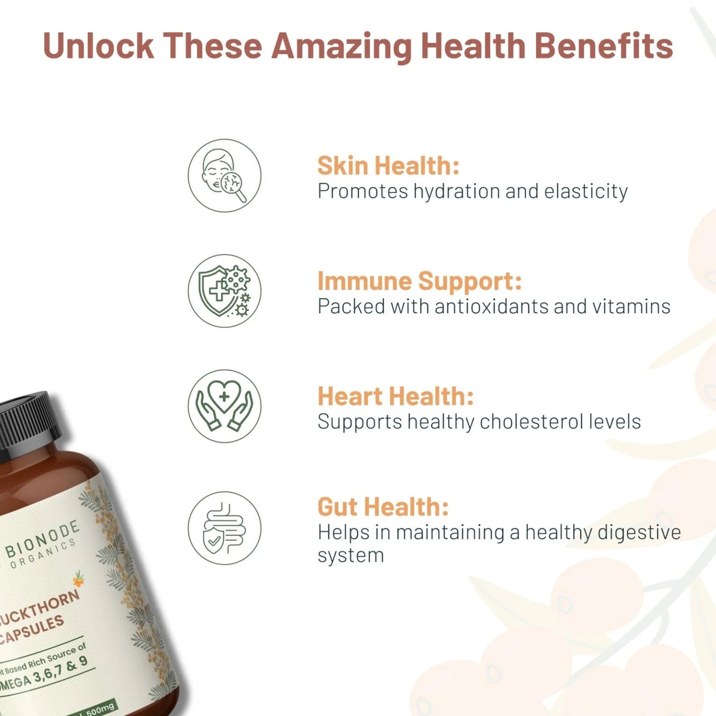 Bionode Organic Sea Buckthorn Oil Capsules