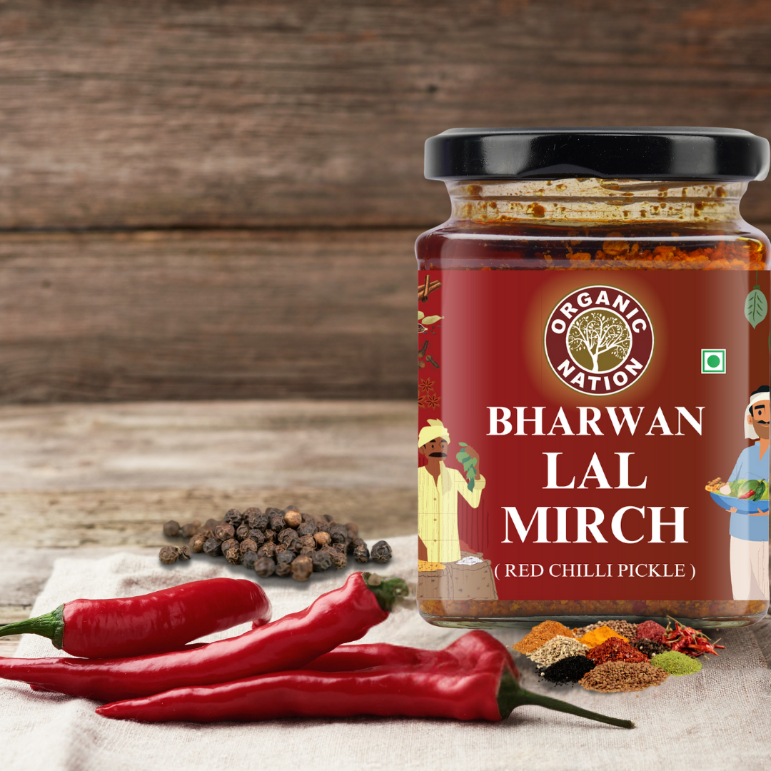 BHARWAN LAL MIRCH (Stuffed Red Chilli Pickle)