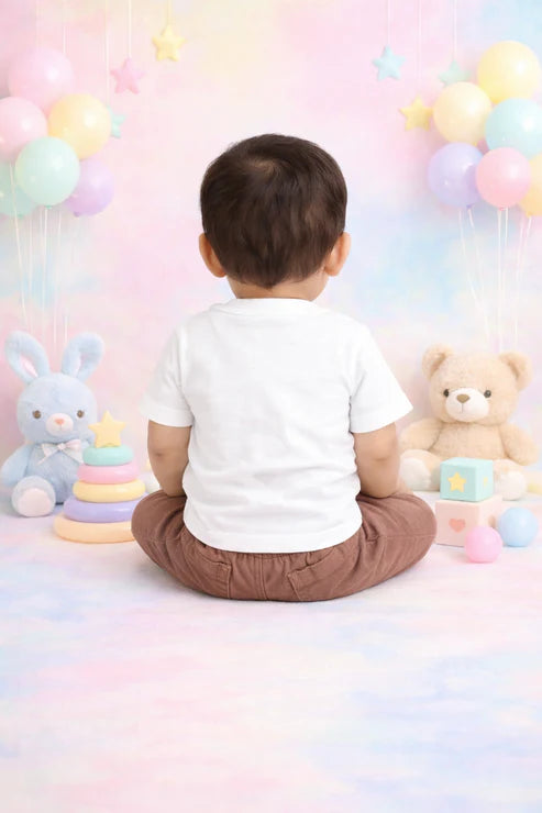 Bamboo T-Shirt and Trouser Set | Mama & Baby Tiger Print White Tee with Brown Corduroy Bottom