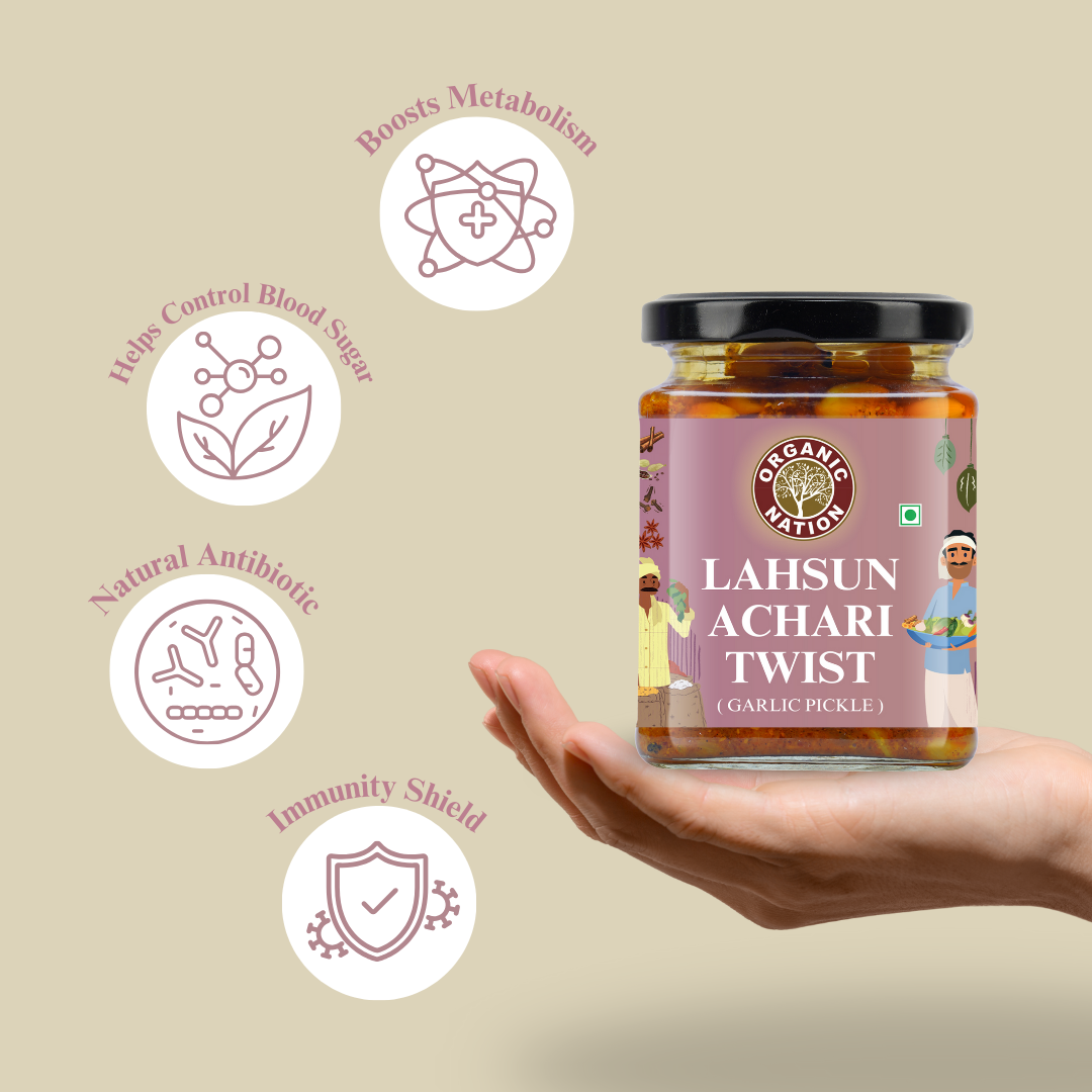 LAHSUN ACHARI TWIST (Garlic Pickle)