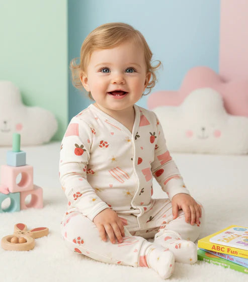 Ultra-Soft Bamboo Cotton Full Sleeves Romper- All season wear