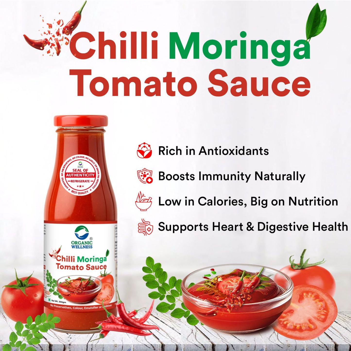 Organic Wellness Chilli Moringa Tomato Sauce