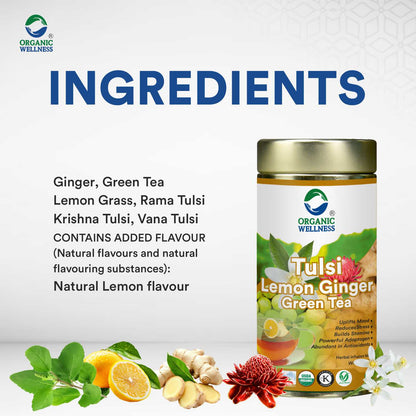 Organic Wellness Tulsi Lemon Ginger Green Tea