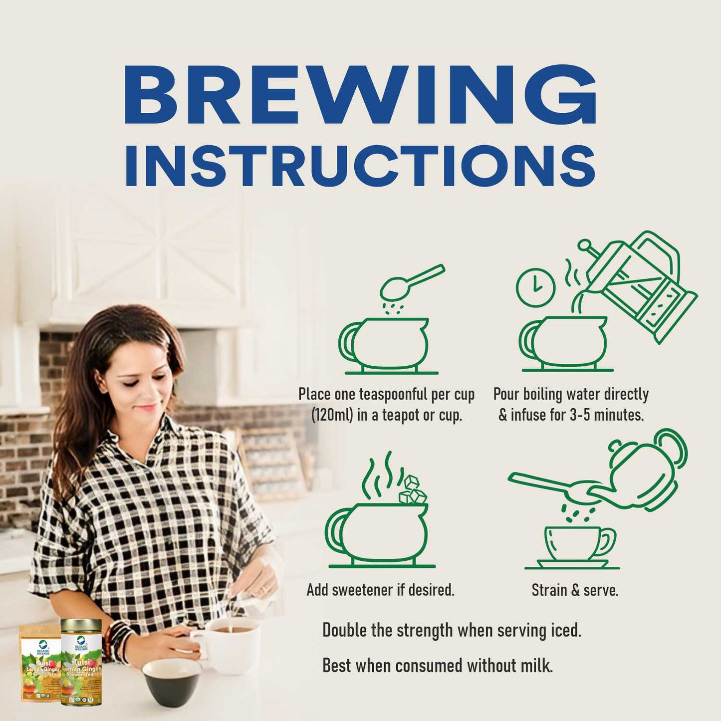 Organic Wellness Tulsi Lemon Ginger Green Tea