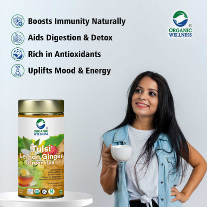 Organic Wellness Tulsi Lemon Ginger Green Tea