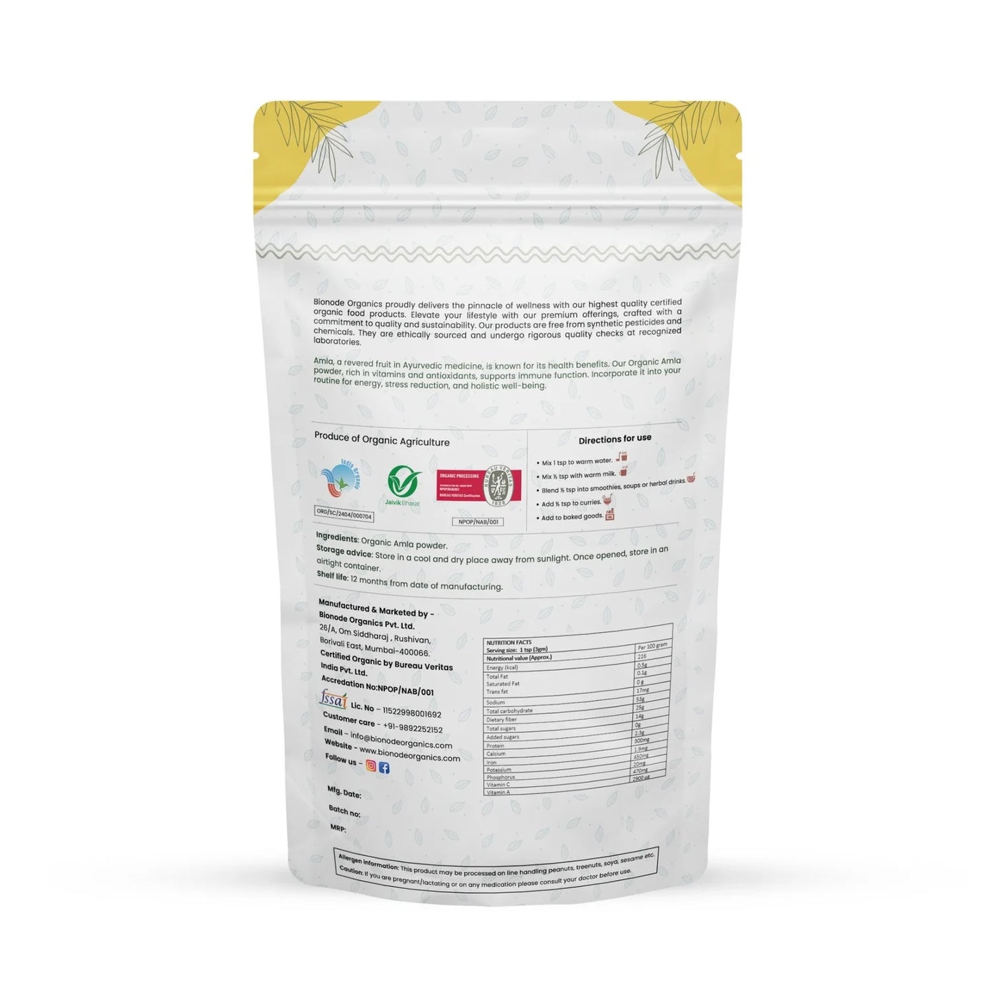 Bionode Organic Amla Powder