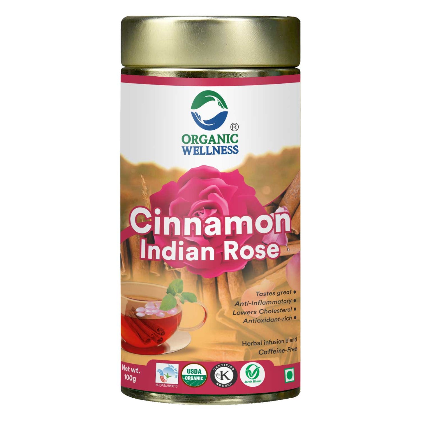 Organic Wellness Cinnamon Indian Rose Tea