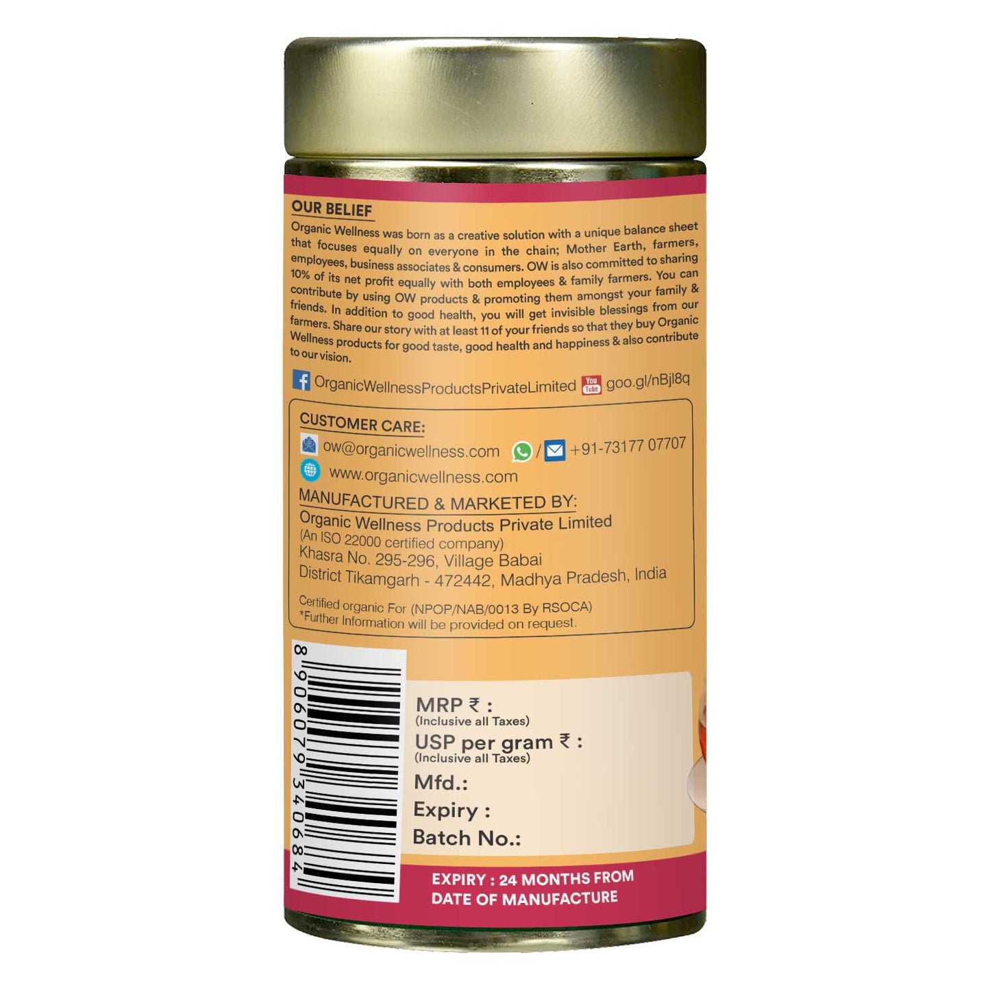 Organic Wellness Cinnamon Indian Rose Tea