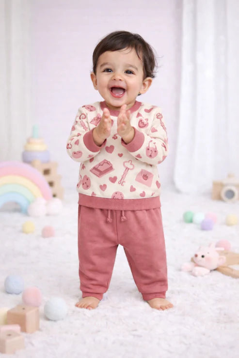 Bamboo Cotton Printed Pyjama Set | Soft Top & Jogger Outfit for Infants