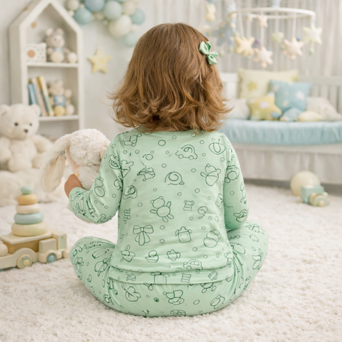 Bamboo Cotton Printed Pyjama Set | Soft Top & Jogger Outfit for Infants