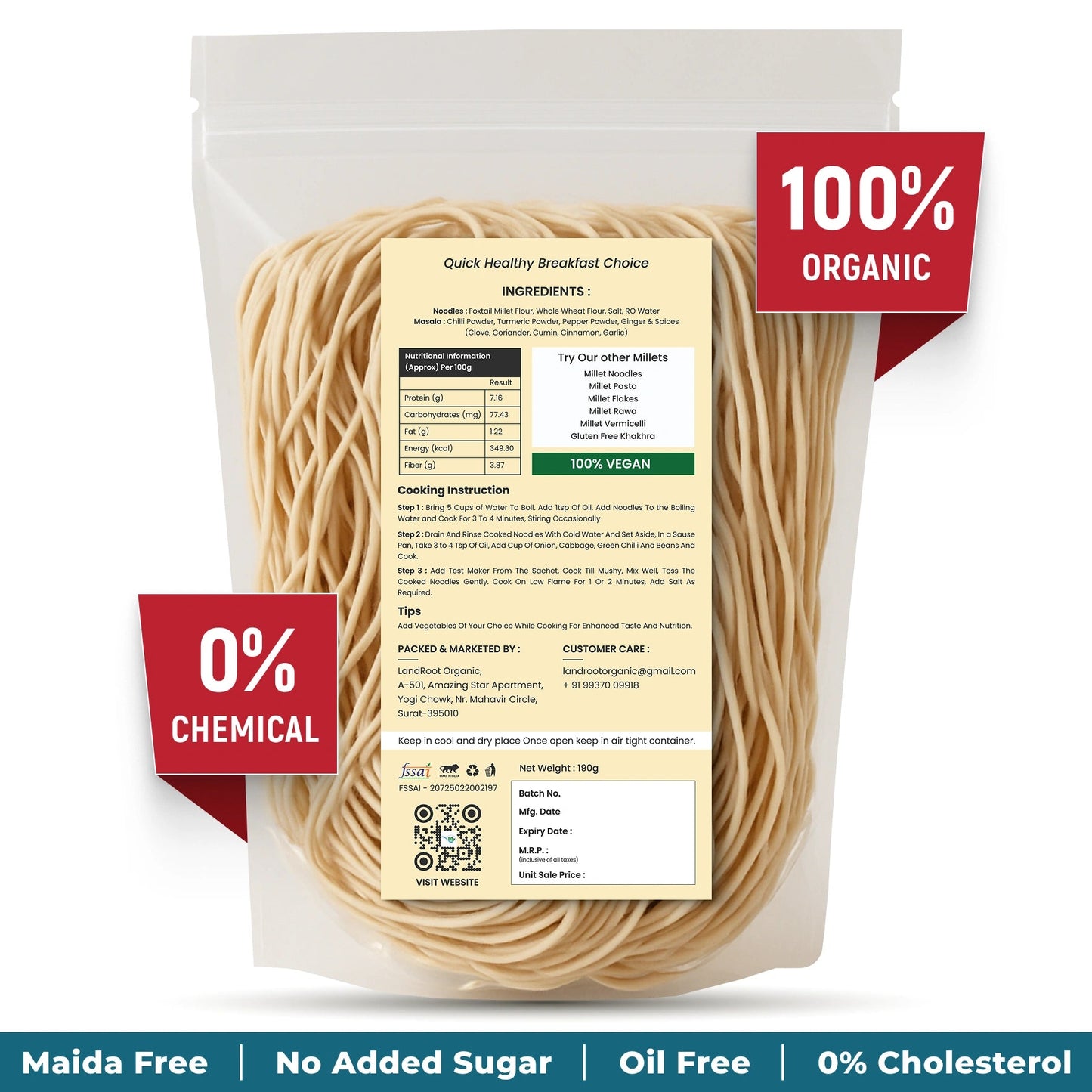 LandRoot Organic Foxtail Millets Noodles