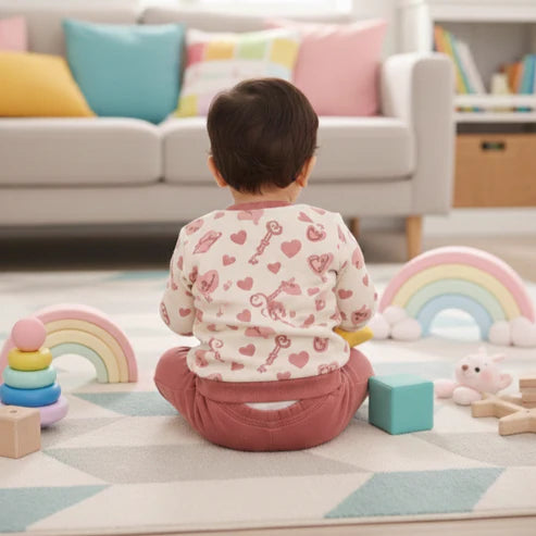 Bamboo Cotton Printed Pyjama Set | Soft Top & Jogger Outfit for Infants