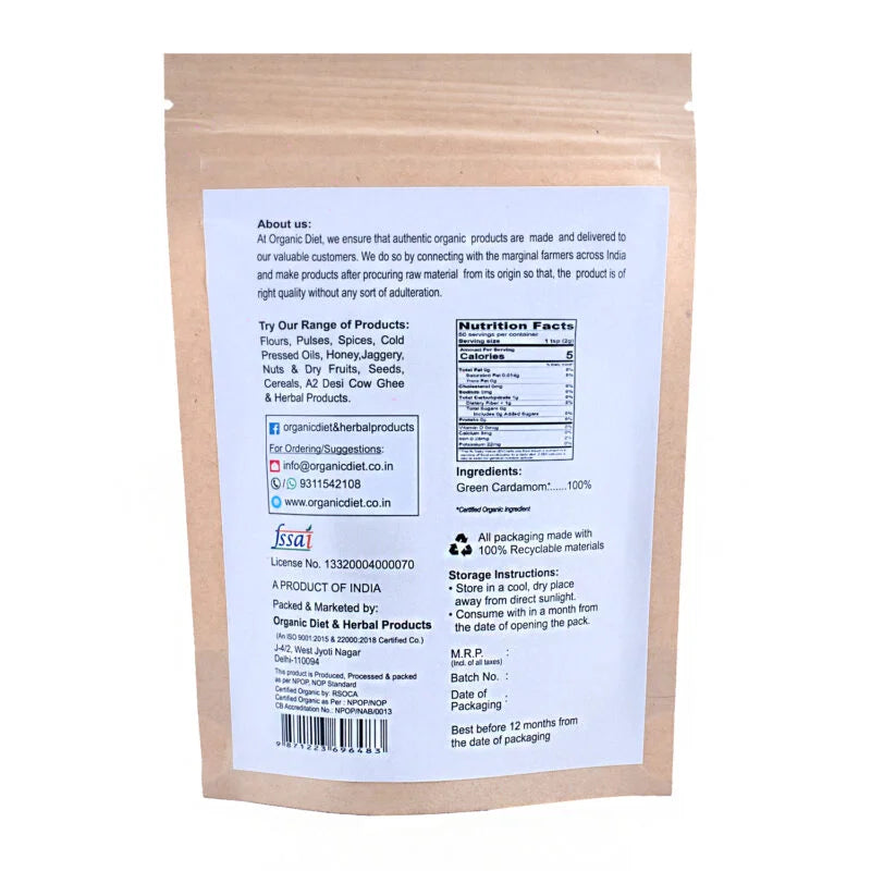 Organic Green Cardamom(Choti Elaichi)