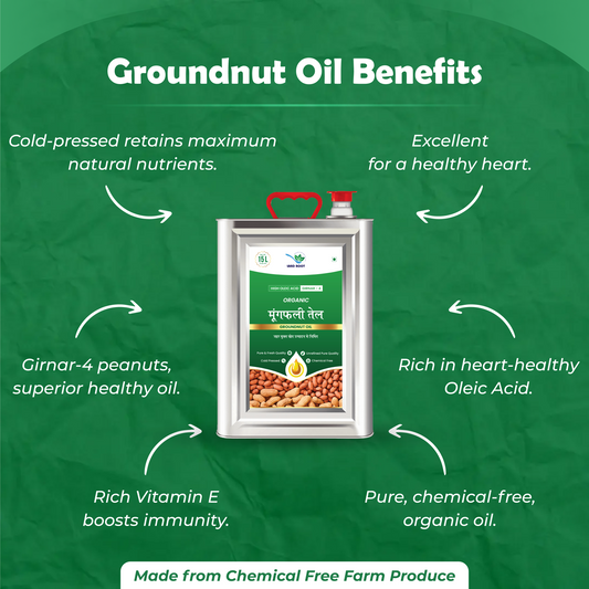 LandRoot Organic High Oleic Acid Groundnut Oil 15 Ltr