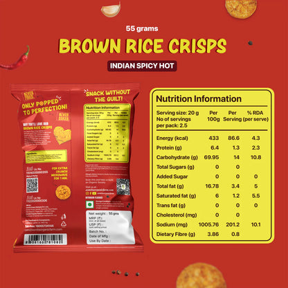 Brown rice Crisps, Indian Spicy Hot - 55 GM