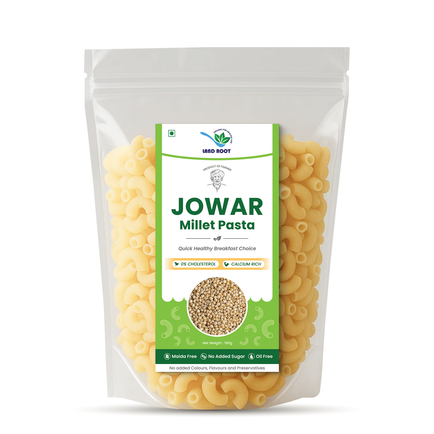 LandRoot Organic Jowar Millets Pasta