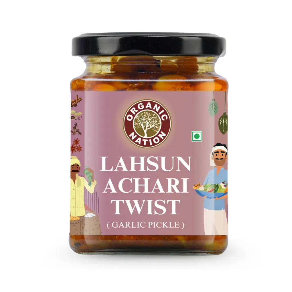 Organic LAHSUN ACHARI TWIST (Garlic Pickle)