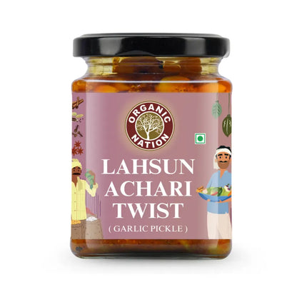 Organic LAHSUN ACHARI TWIST (Garlic Pickle)