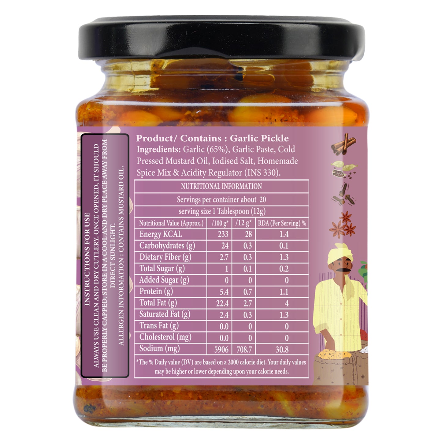 LAHSUN ACHARI TWIST (Garlic Pickle)