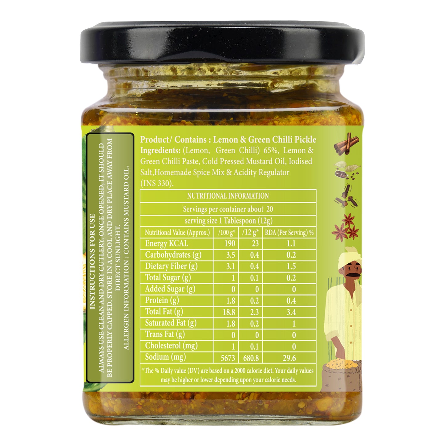 NIMBU MIRCH TWIST (Lemon Chilli Pickle)