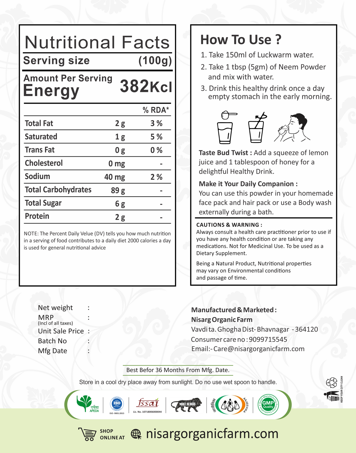 Neem Leaf Powder
