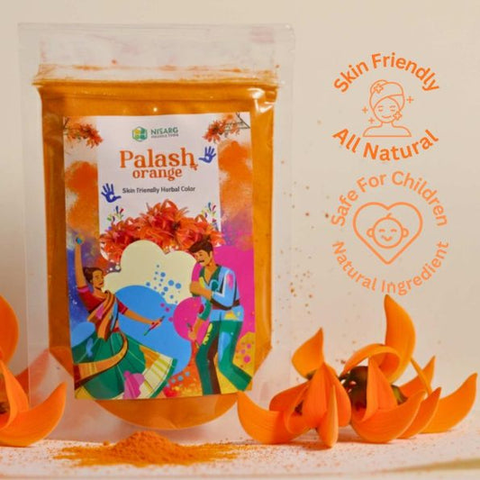 Nisarg Organic Farm Herbal Orange Gulal – Made from Natural Palash Flowers