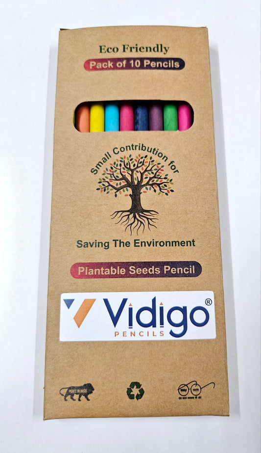PLANTABLE SEED COLOUR  PAPER PENCIL (10 pcs)