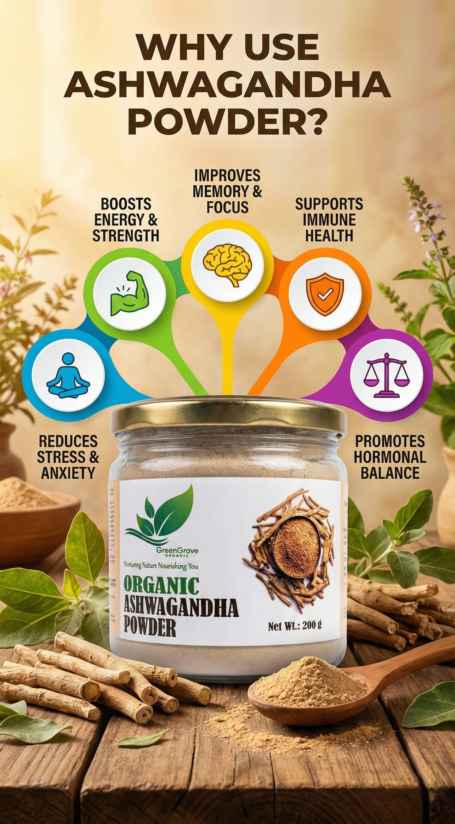 GreenGrove Organic Ashwagandha Powder