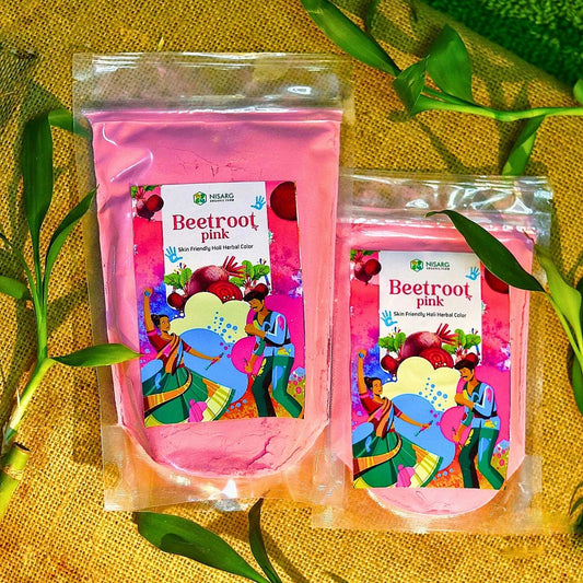 Nisarg Organic Farm Beetroot Pink Holi Color – 100% Natural & Non-Toxic