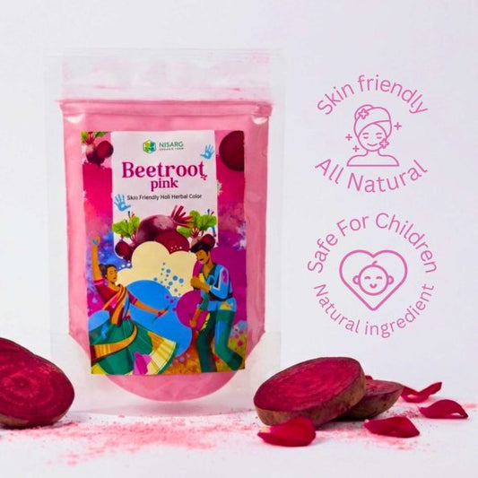 Nisarg Organic Farm Beetroot Pink Holi Color – 100% Natural & Non-Toxic