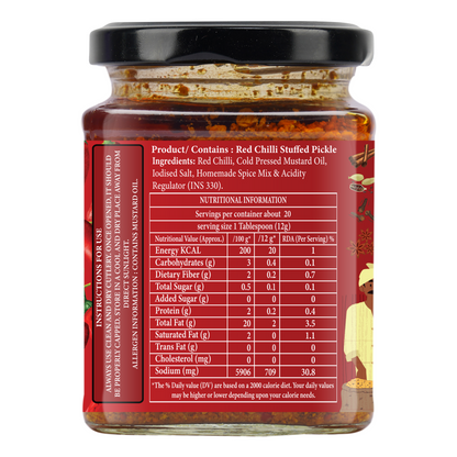 BHARWAN LAL MIRCH (Stuffed Red Chilli Pickle)